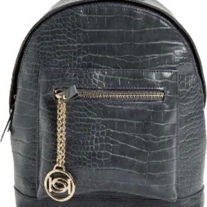 Bebe Dark Gray Rena Croco Backpack